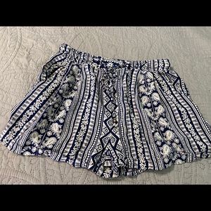 Angie Shorts Blue Off White Lightweight Large